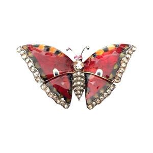 Fabergé Victor Mayer European Cut Diamonds 18K Yellow Gold Butterfly Brooch